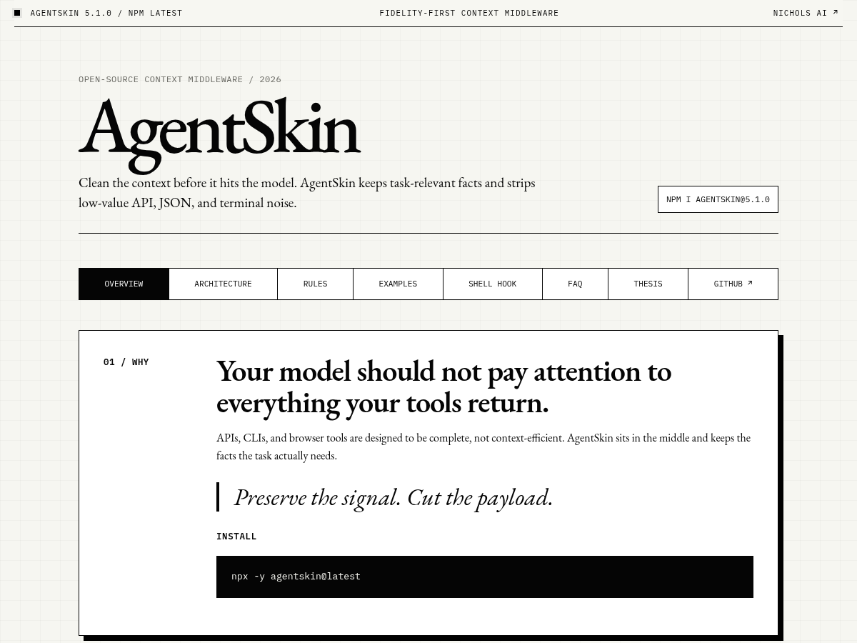 AgentSkin website